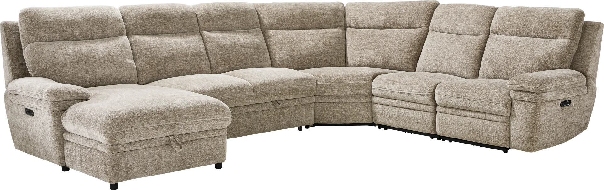Anaheim Latte 5 Pc Dual Power Reclining Sectional - Image 1