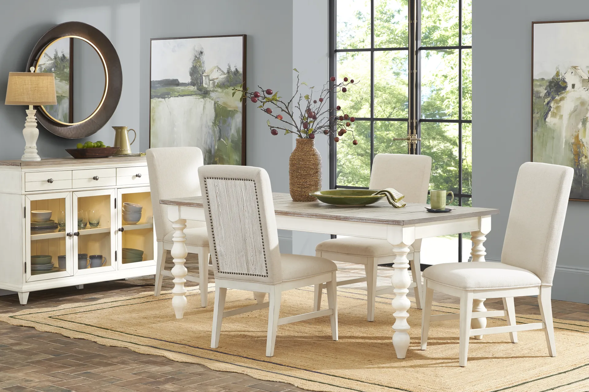 Lainey Cottage White Upholstered Side Chair - Image 1