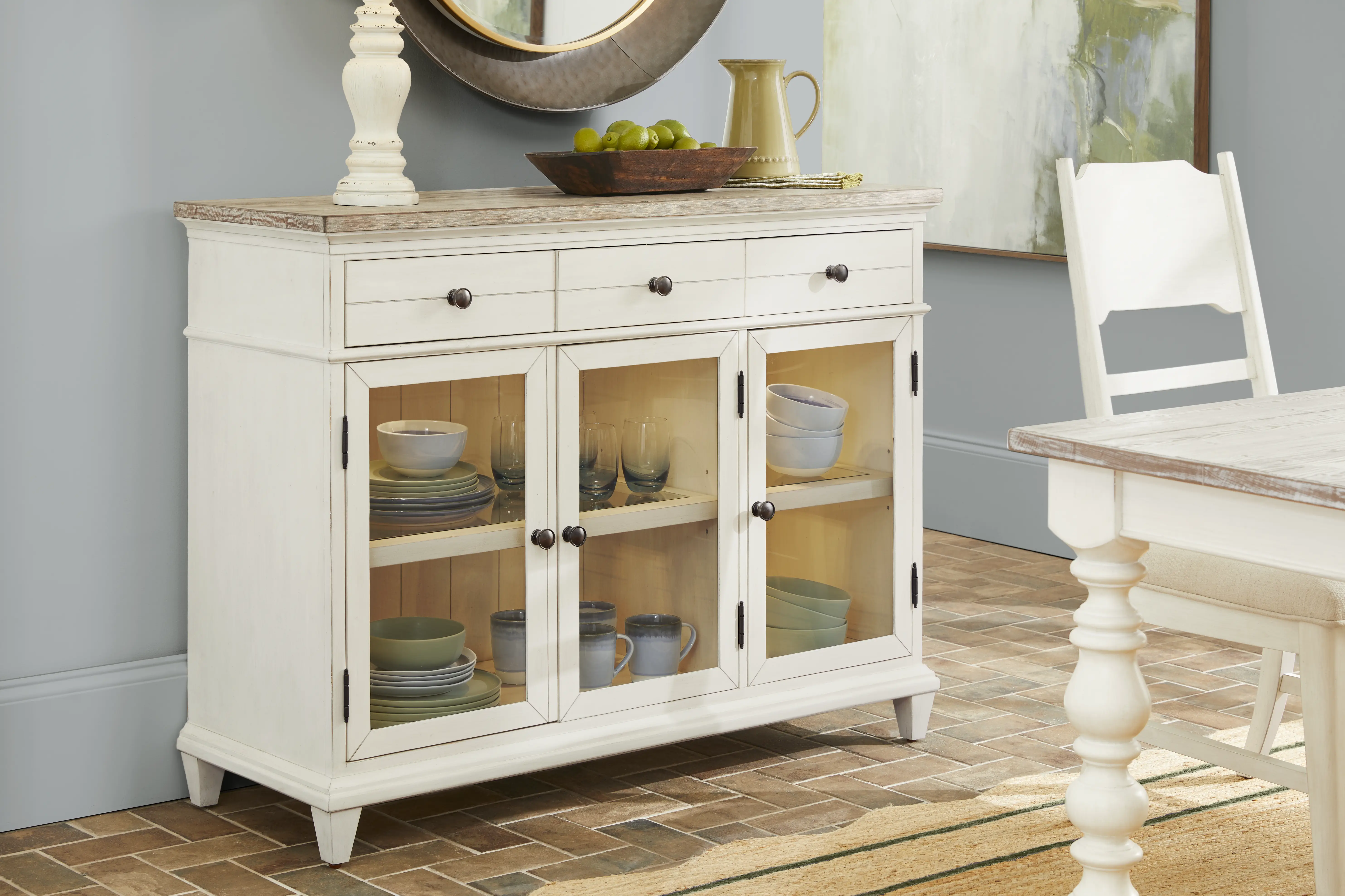 Lainey Cottage White Server - Thumbnail - Image 2