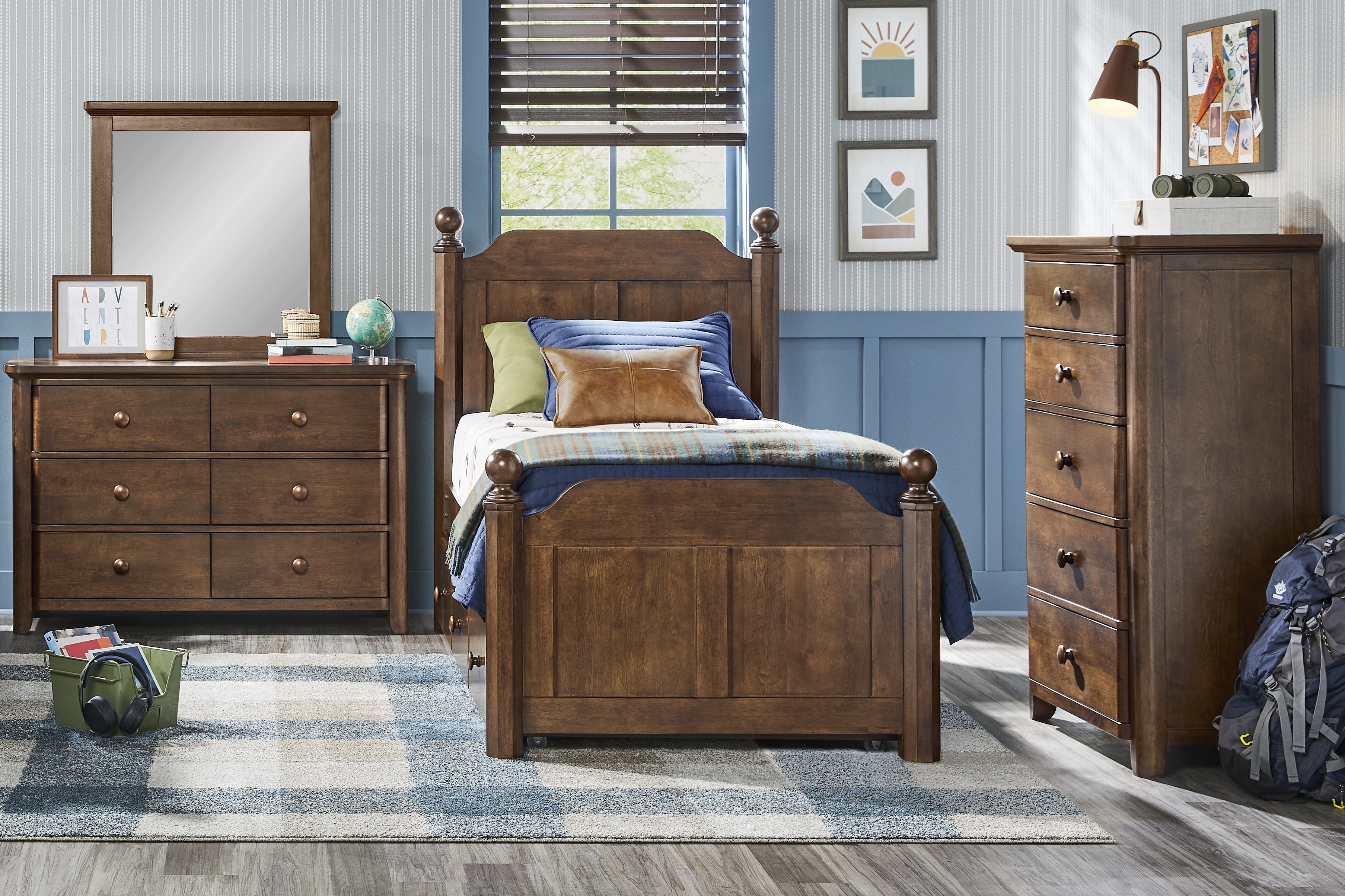 Kids South Bend Brown Cherry Twin Poster Bedroom - Thumbnail - Image 1