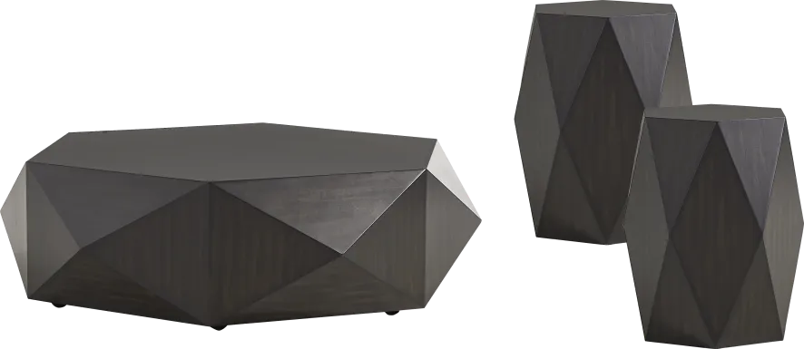 Arcadia Black 3 Pc Table Set