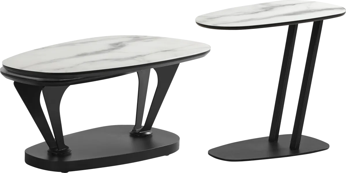 Aeon White 2 Pc Table Set | Rooms to Go