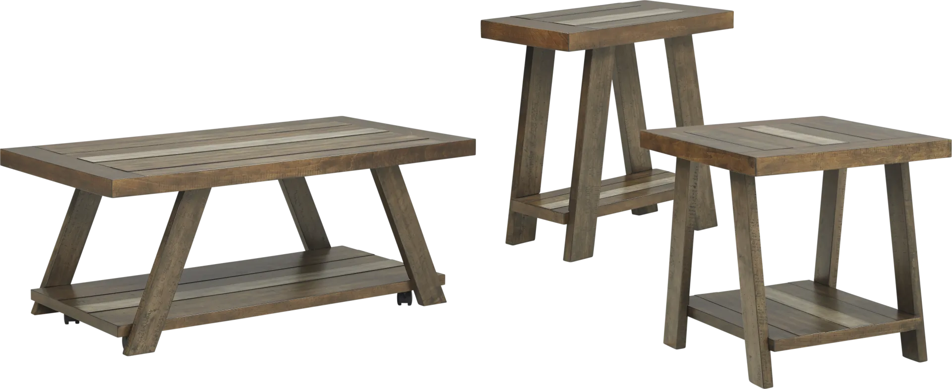 Cedar Creek Brown 3 Pc Table Set