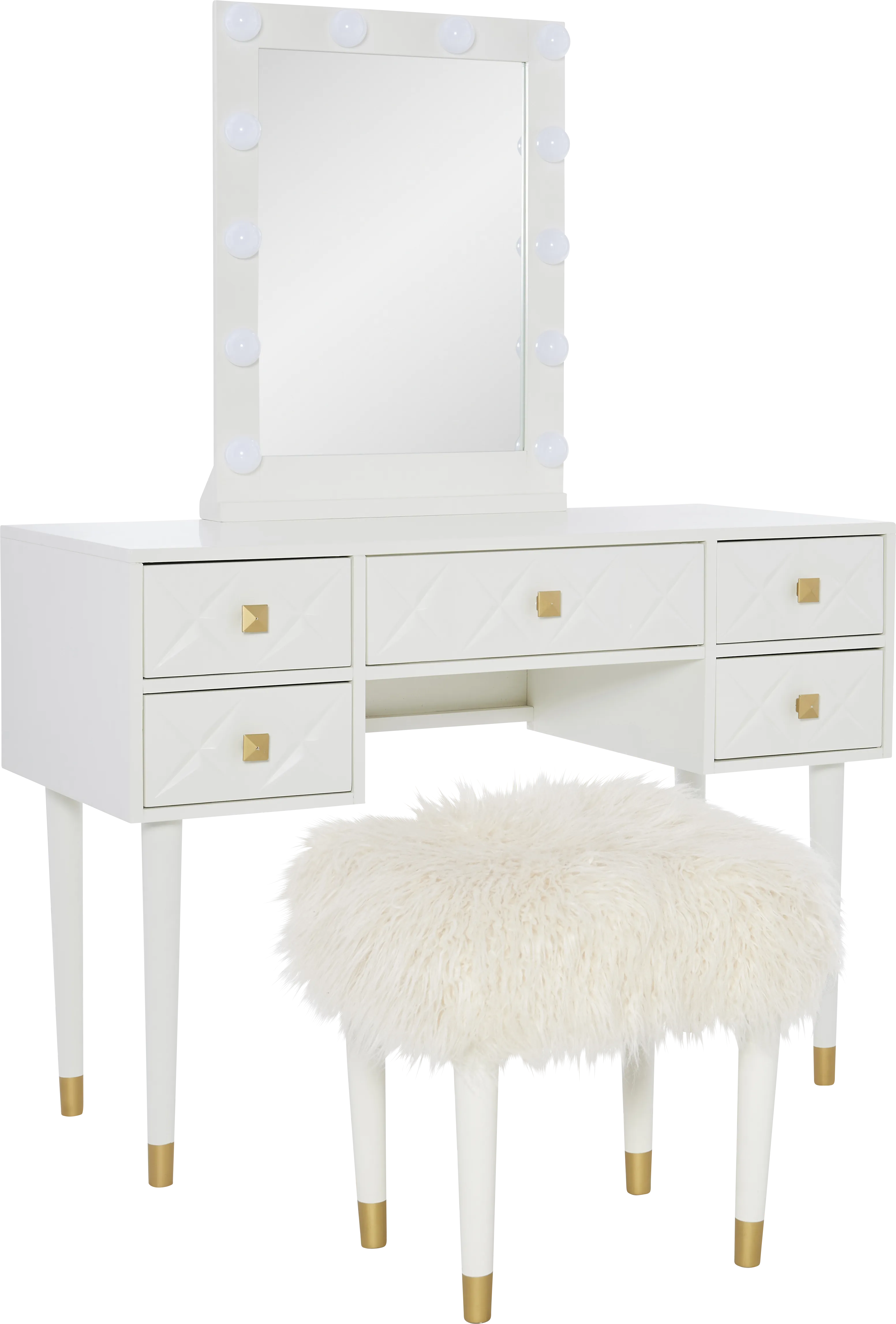 Roselem White Vanity Set - Thumbnail - Image 1