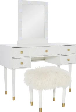 Roselem White Vanity Set