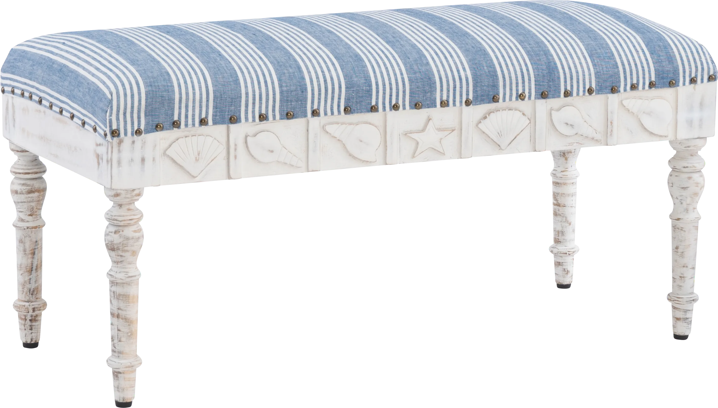 Vontue II White/Blue Bench - Thumbnail - Image 1