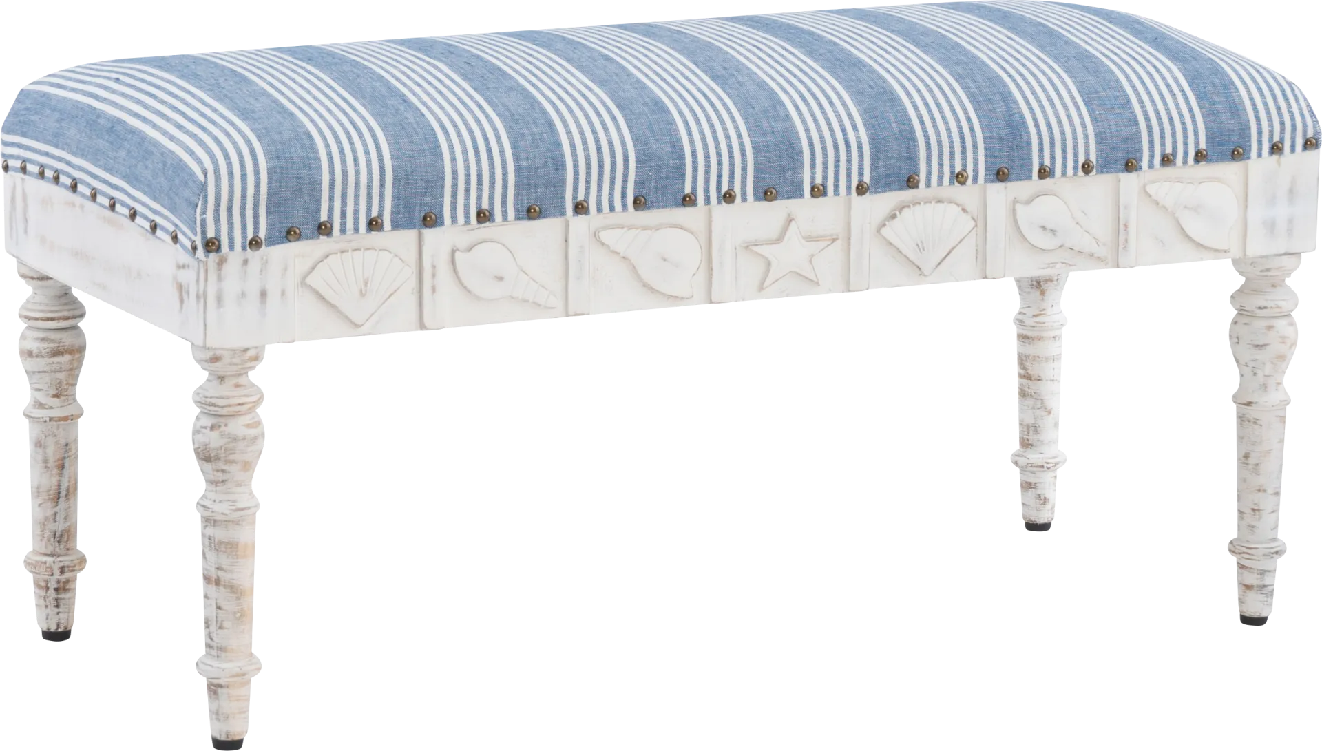 Vontue II White/Blue Bench - Image 1