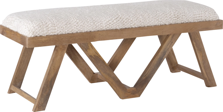 Halning Cream Accent Bench
