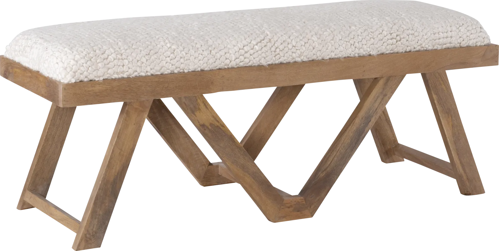 Halning Cream Accent Bench