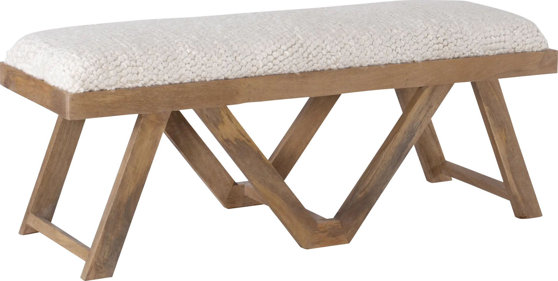 Halning Cream Accent Bench