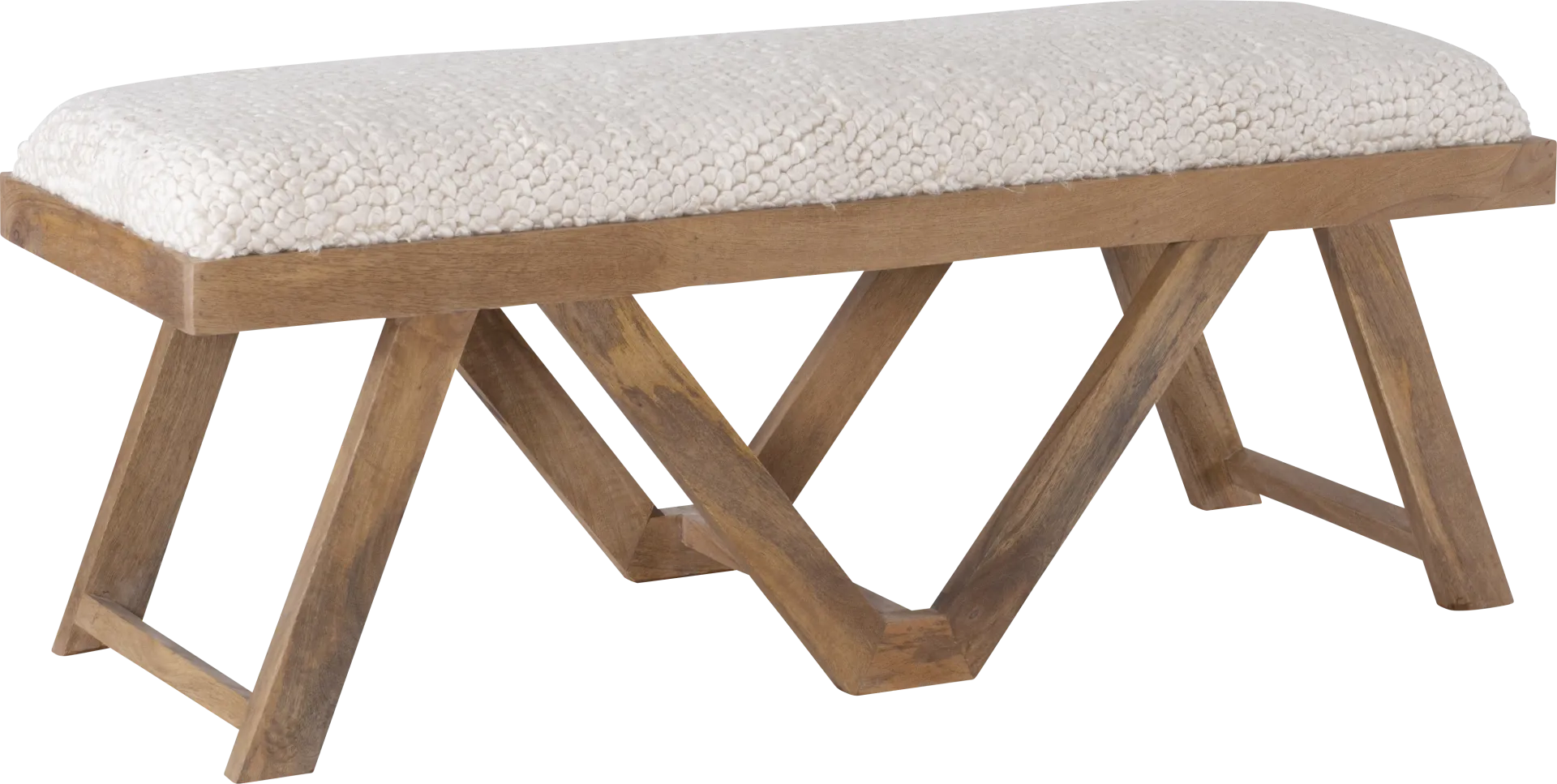 Halning Cream Accent Bench - Image 1