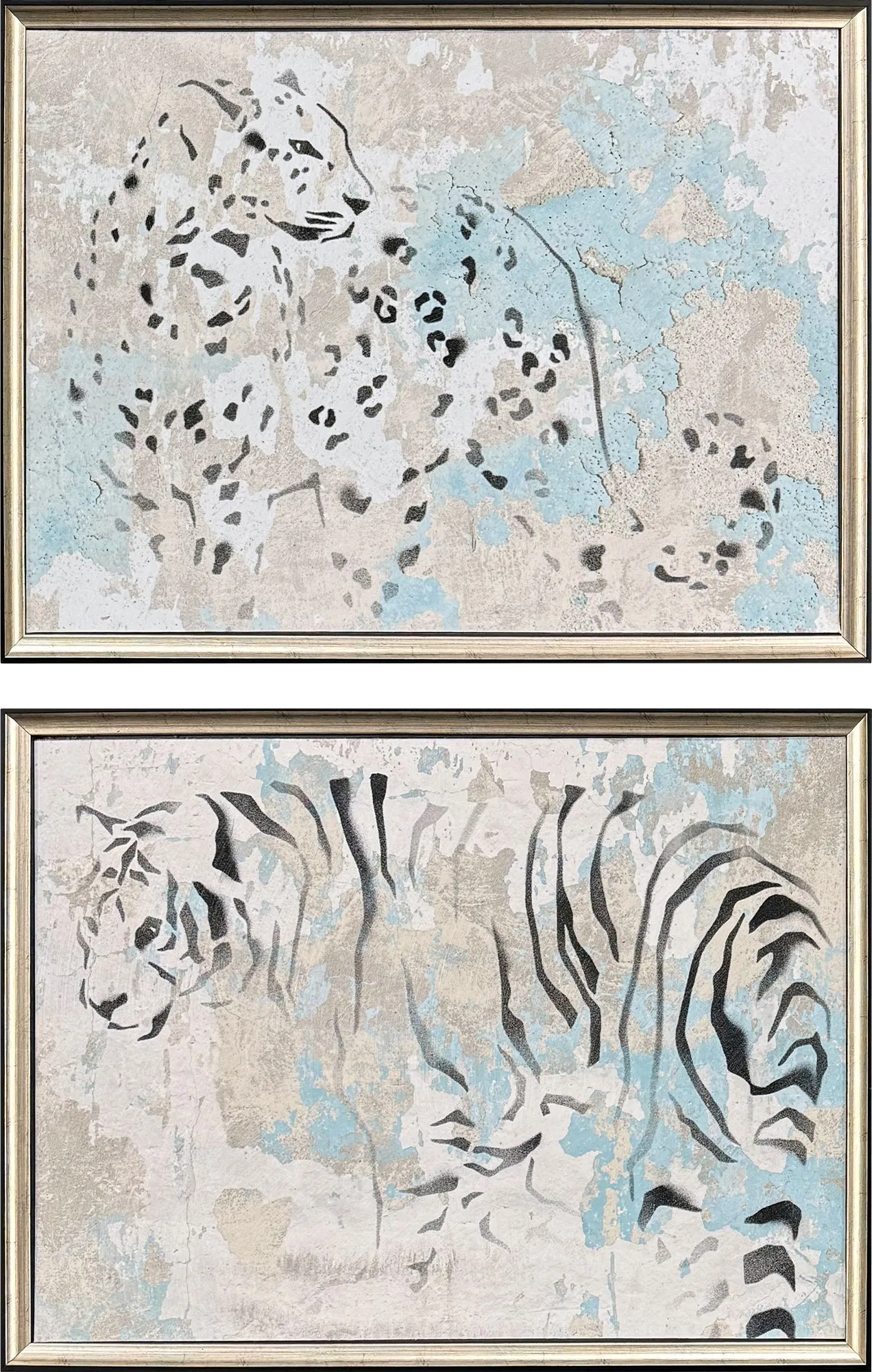 Tiger Mist Gray Artwork, Set of 2 - Image 1