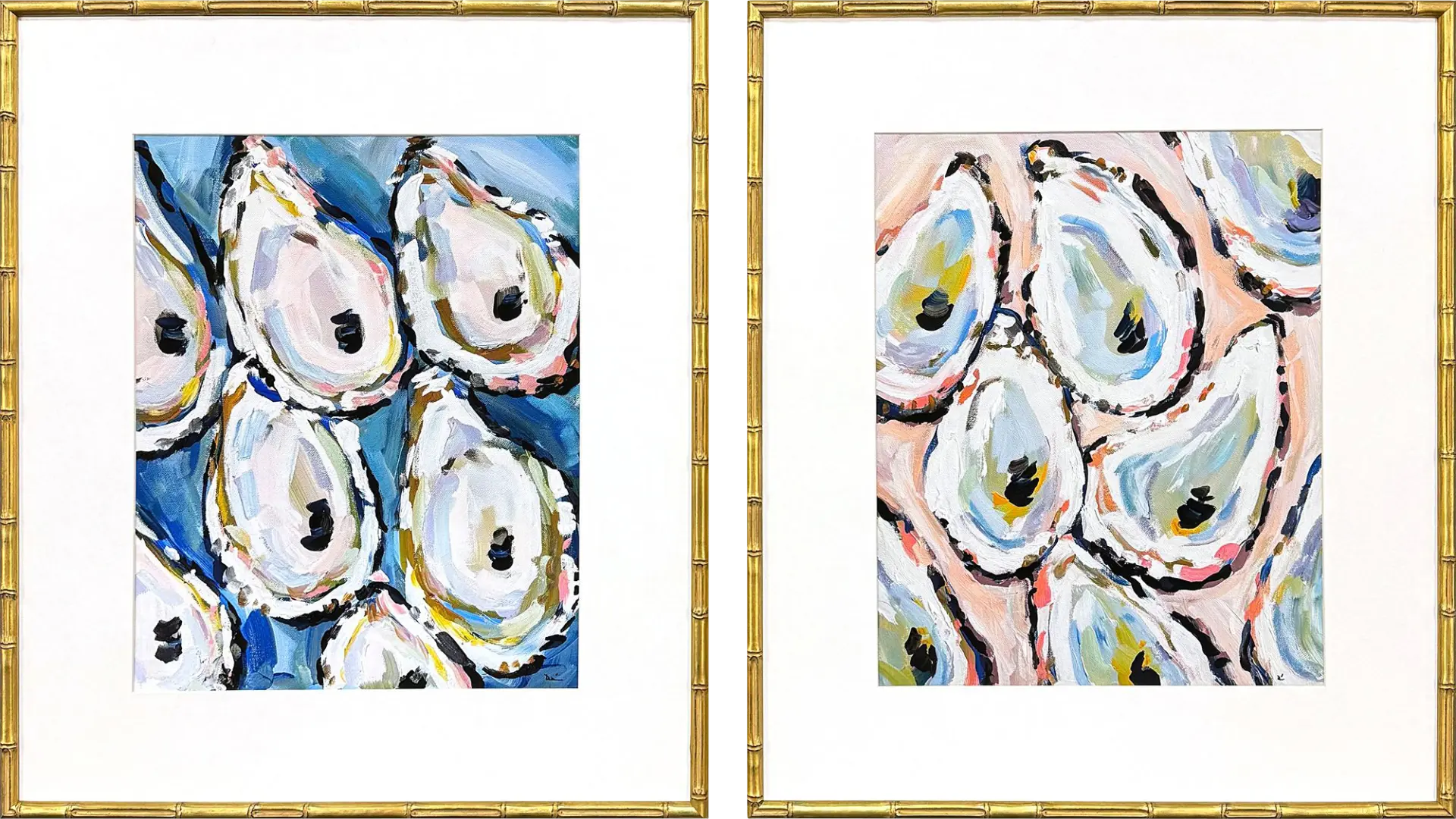 Oyster Way Blue Artwork, Set of 2