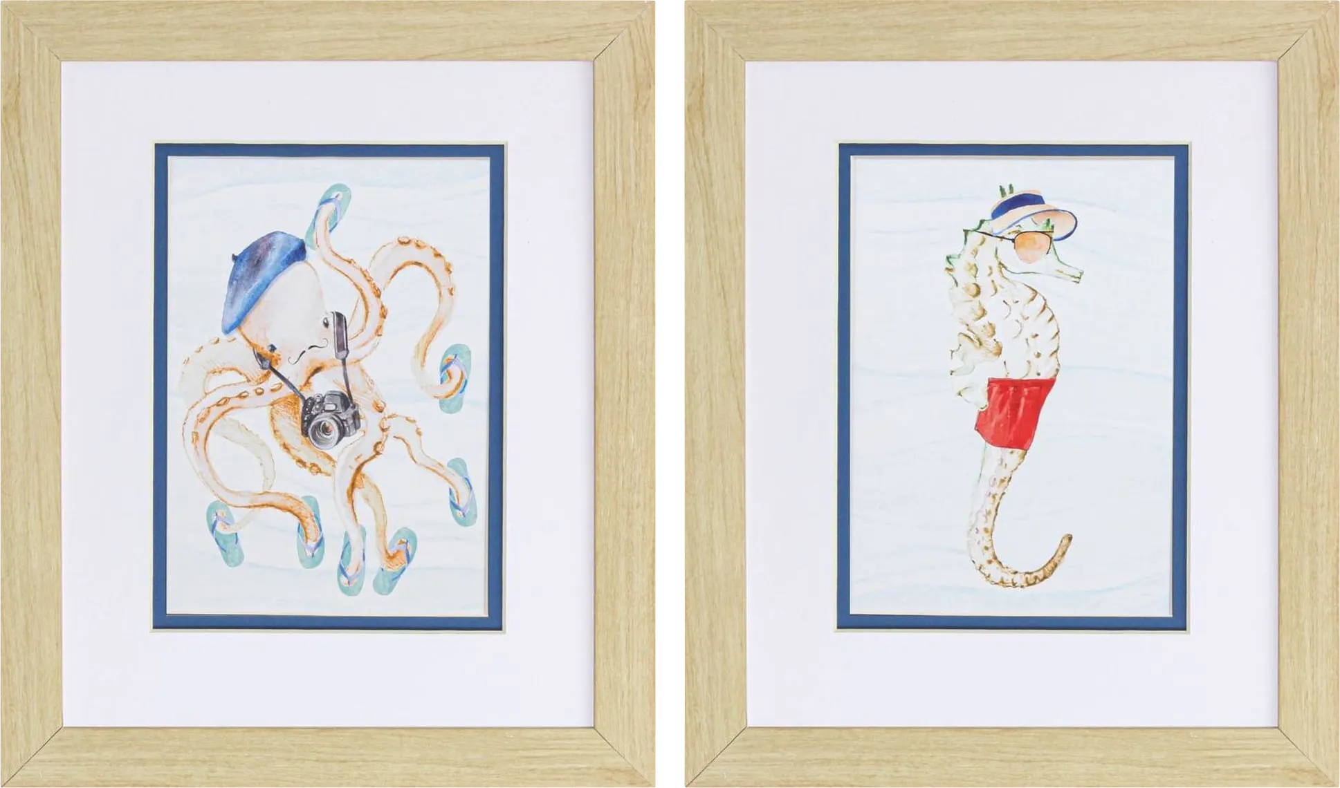 Under Water Blue Artwork, Set of 2 - Thumbnail - Image 1