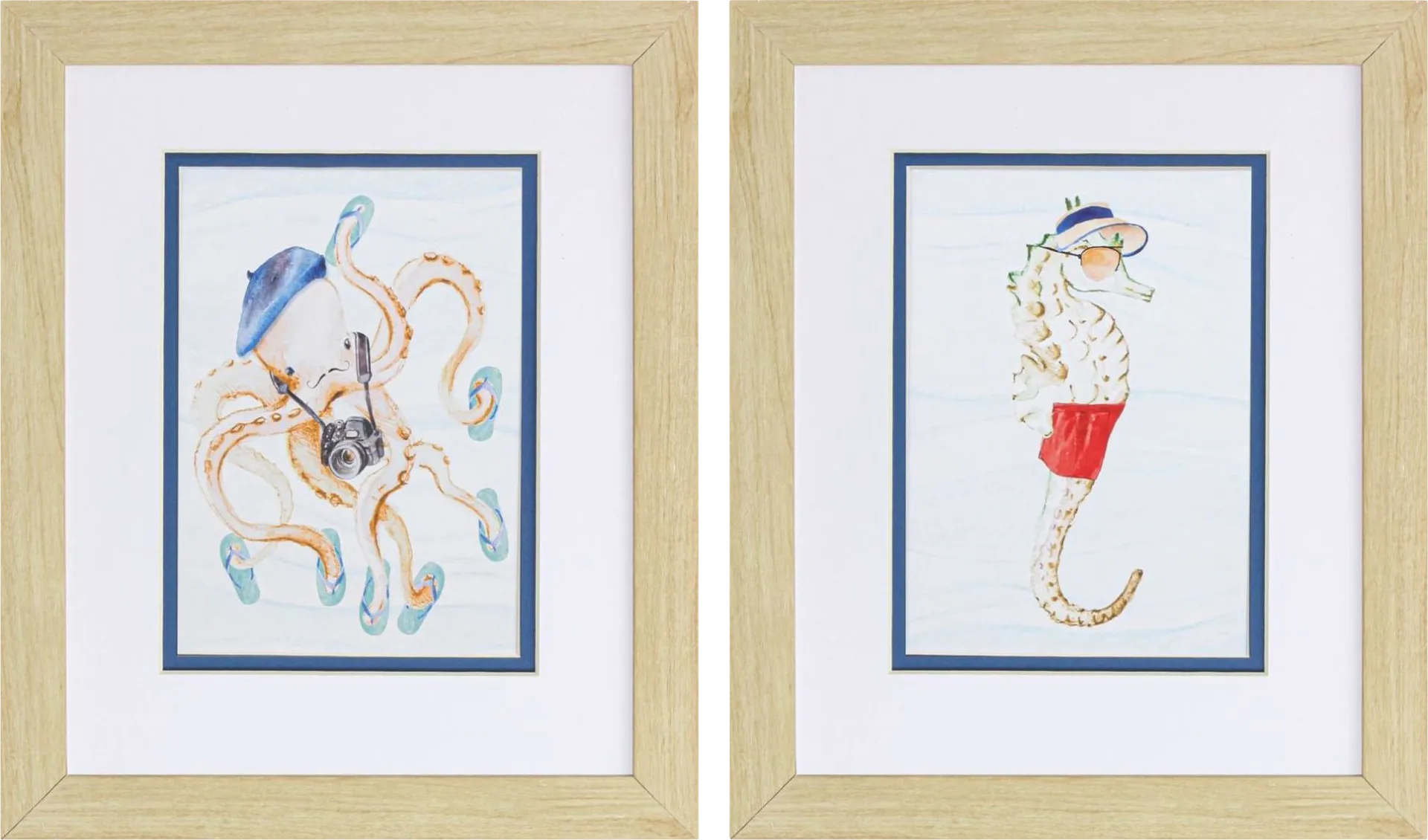 Under Water Blue Artwork, Set of 2 - Image 1
