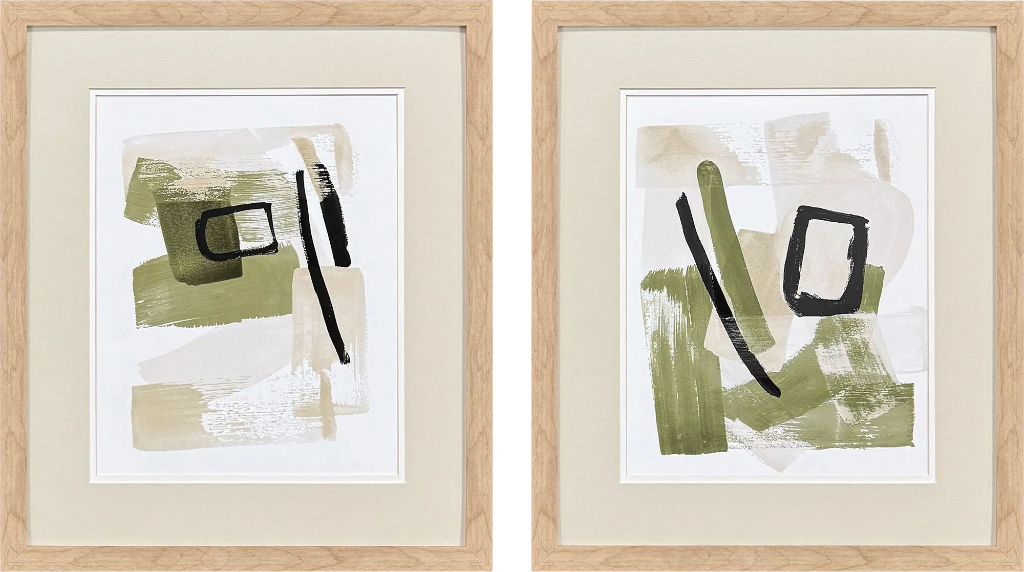 Sage Vibes Green Artwork, Set of 2 - Thumbnail - Image 1