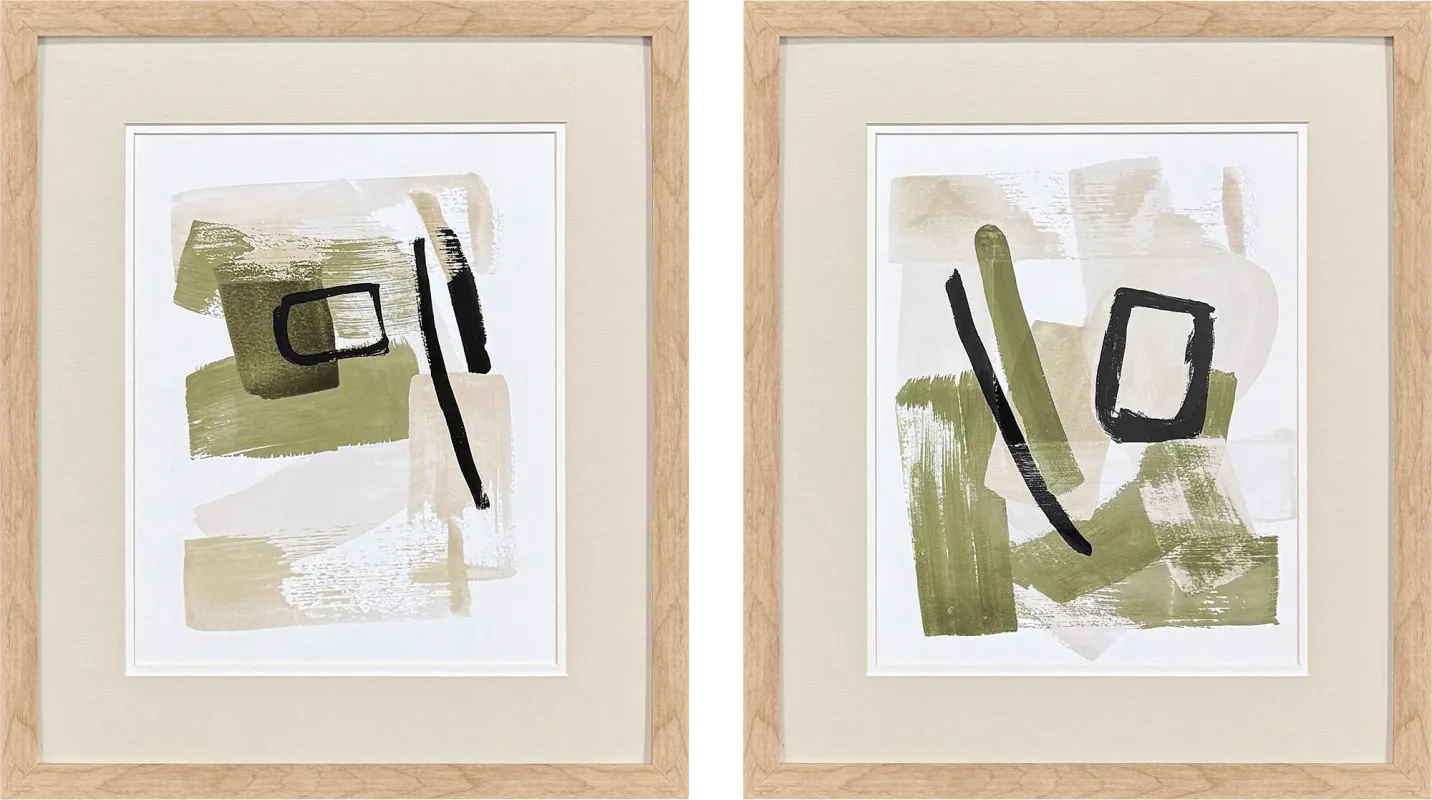 Sage Vibes Green Artwork, Set of 2