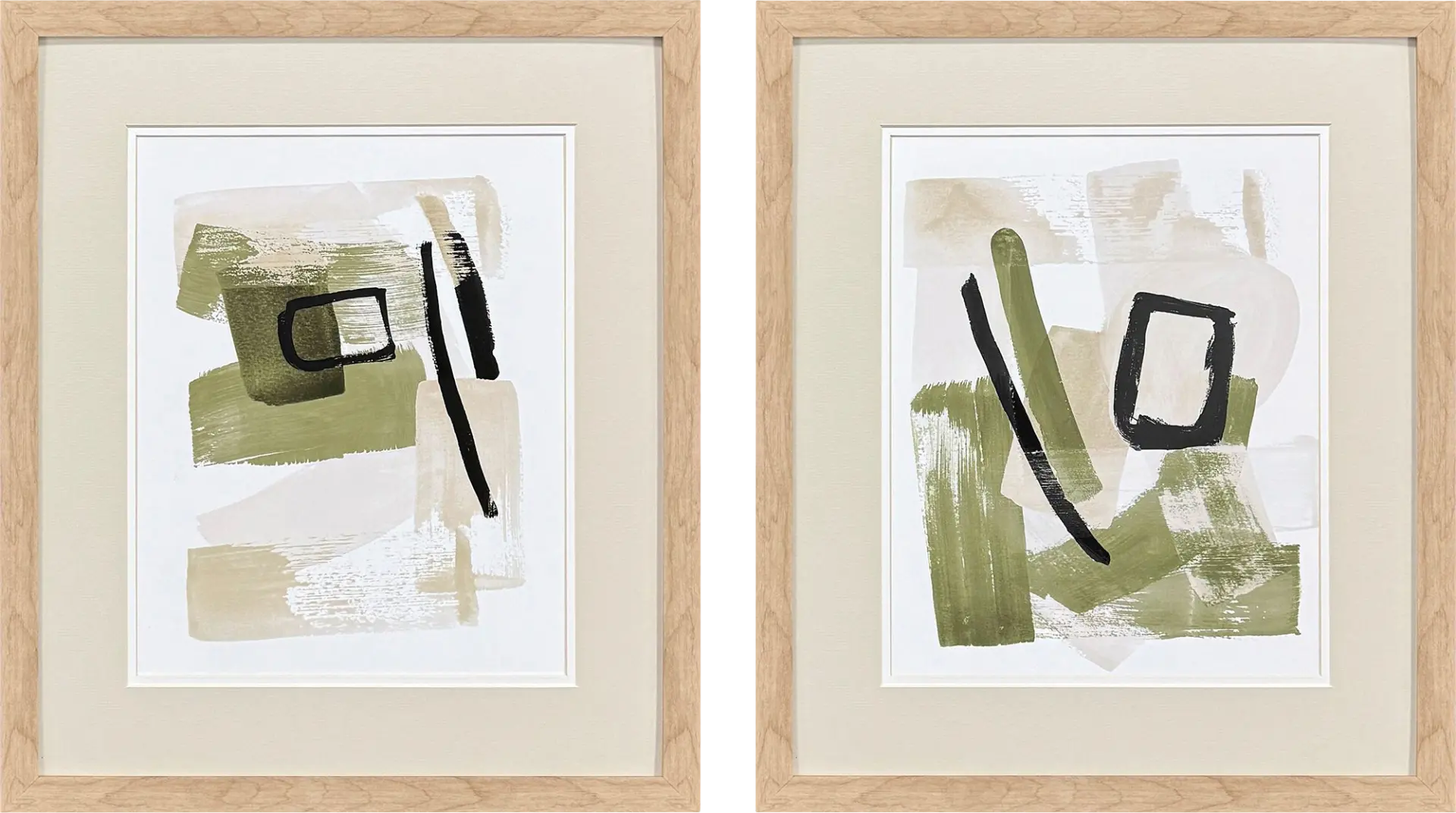 Sage Vibes Green Artwork, Set of 2