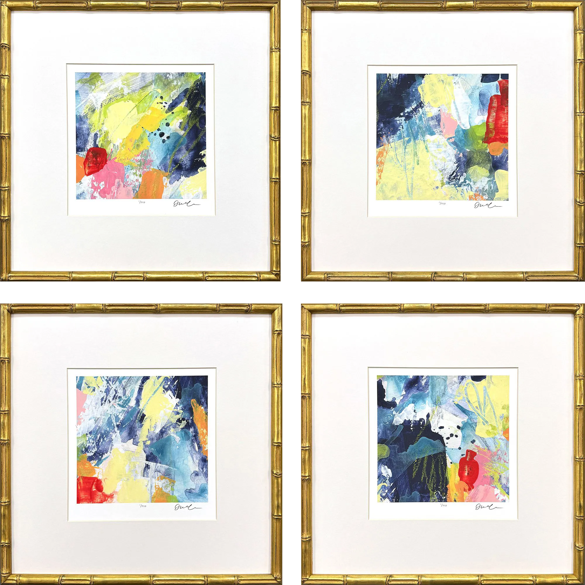 Damiyen Blue Artwork, Set of 4 - Thumbnail - Image 1