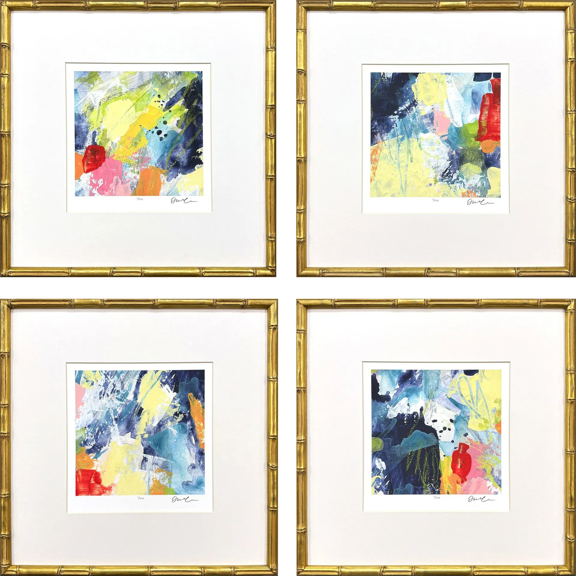 Damiyen Blue Artwork, Set of 4 - Image 1