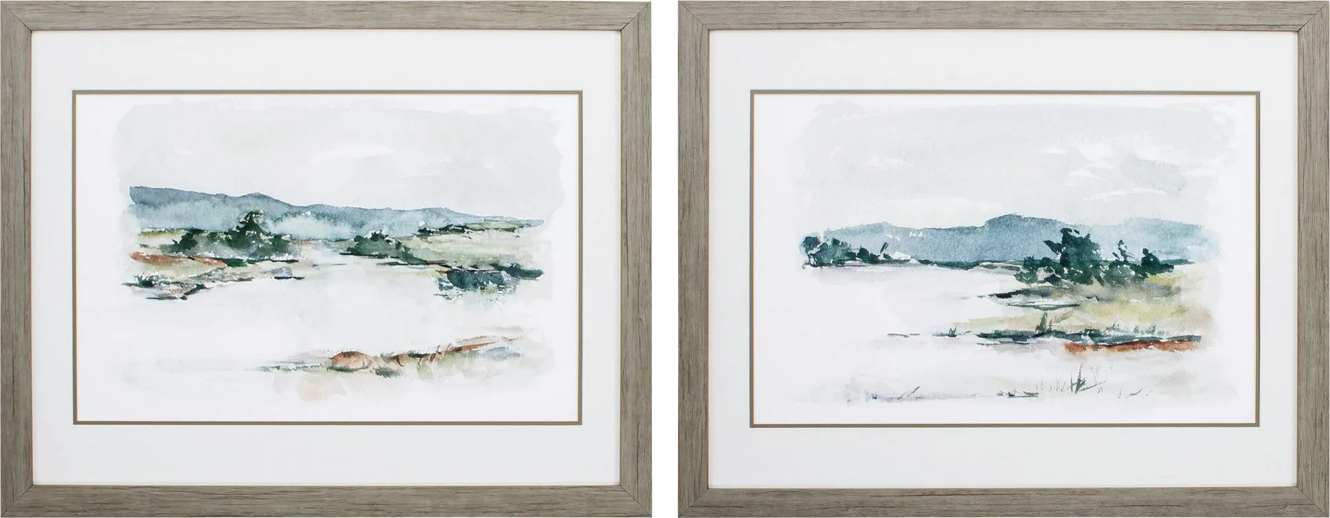 Overcast Lake Green Artwork, Set of 2 - Thumbnail - Image 1