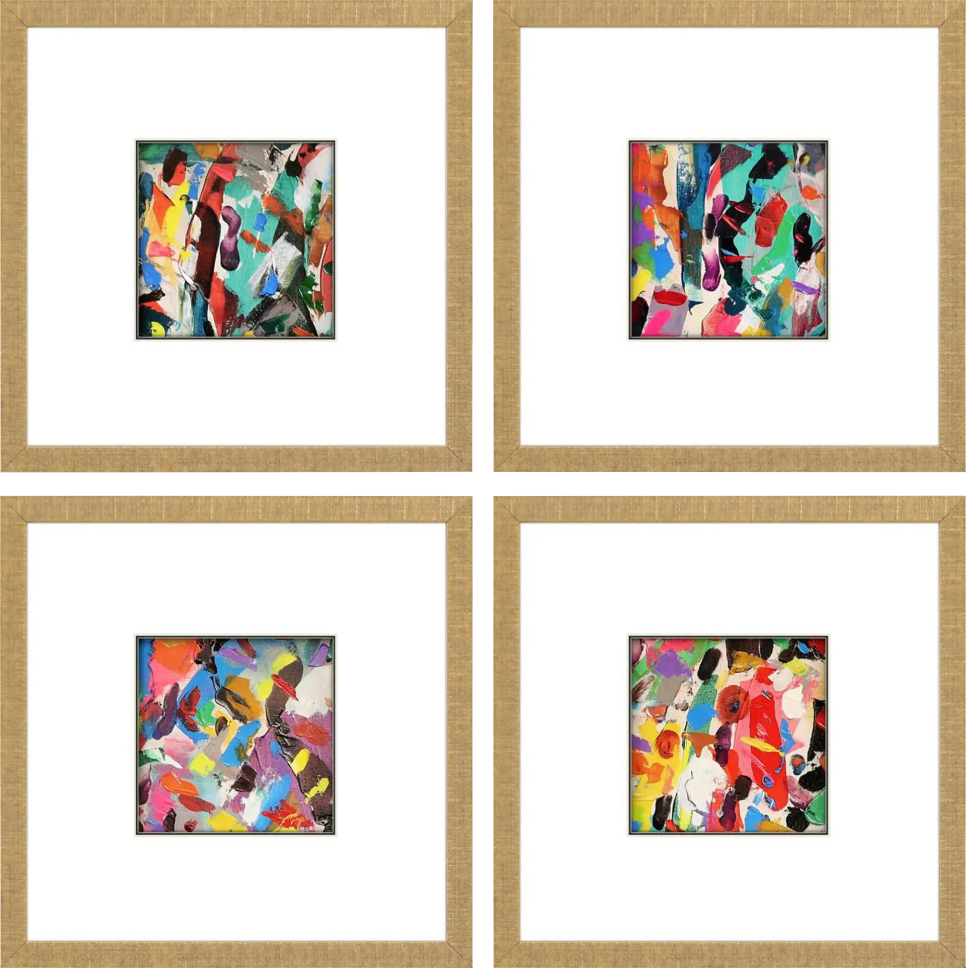 Sabrya Blue Artwork, Set of 4
