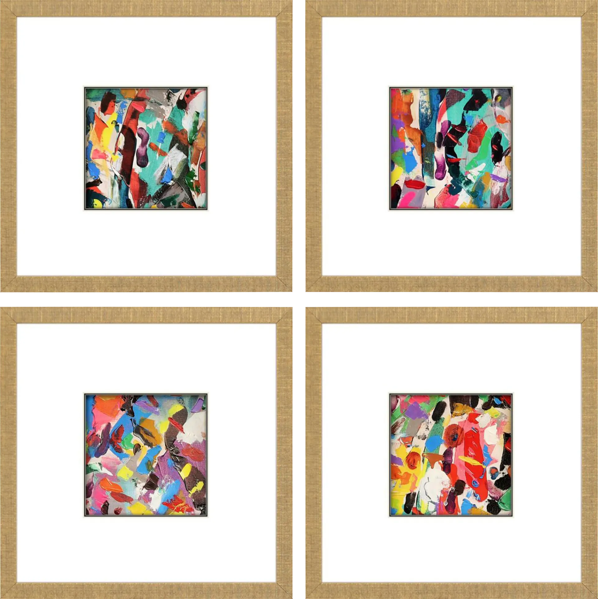 Sabrya Blue Artwork, Set of 4 - Image 1