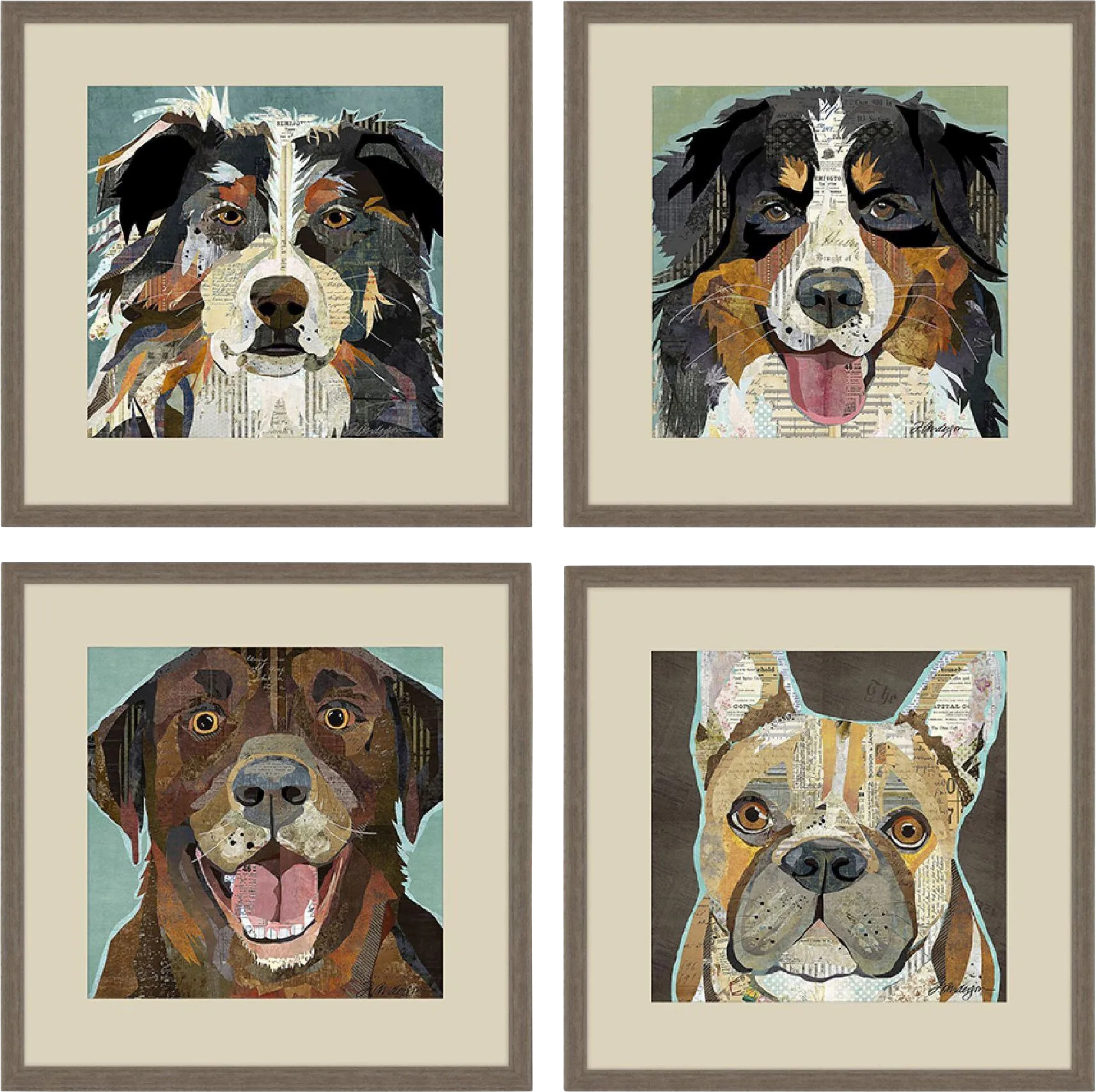 Doggy Ways Brown Artwork, Set of 4 - Thumbnail - Image 1