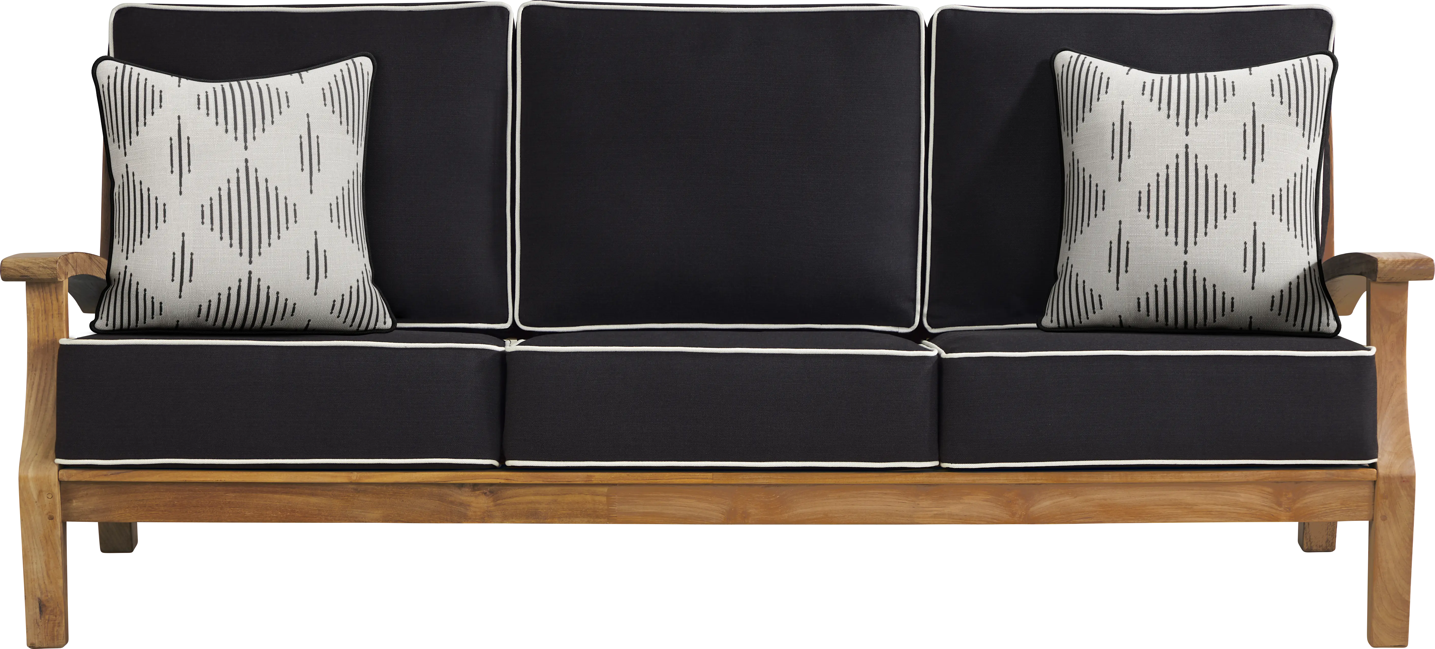Pleasant Bay Teak 3 Pc Outdoor Seating Set with Charcoal Cushions - Thumbnail - Image 2