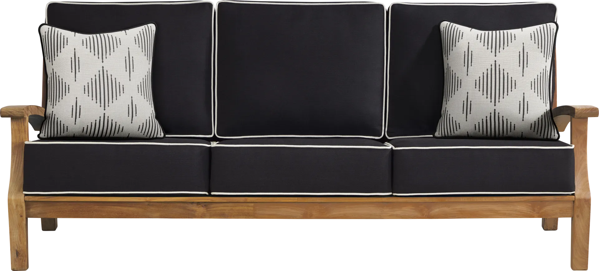 Pleasant Bay Teak Outdoor Sofa with Charcoal Cushions - Image 1