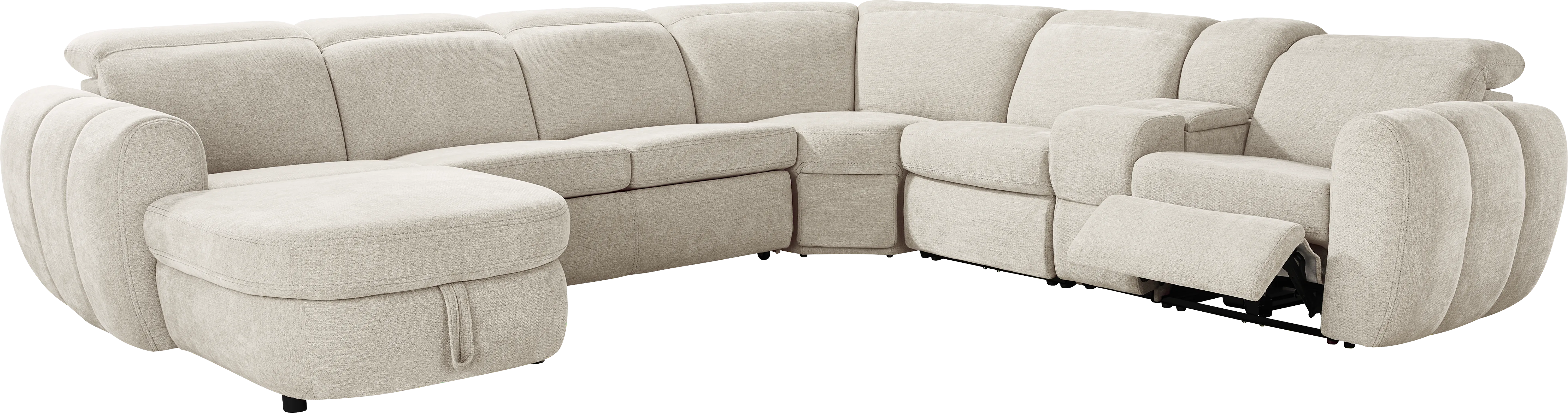 Laurel Heights Gray 6 Pc Dual Power Reclining Sleeper Sectional - Thumbnail - Image 1