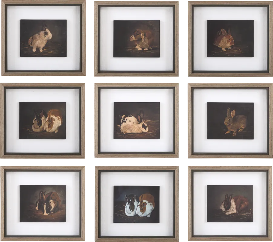 Tisha Black Artwork, Set of 9