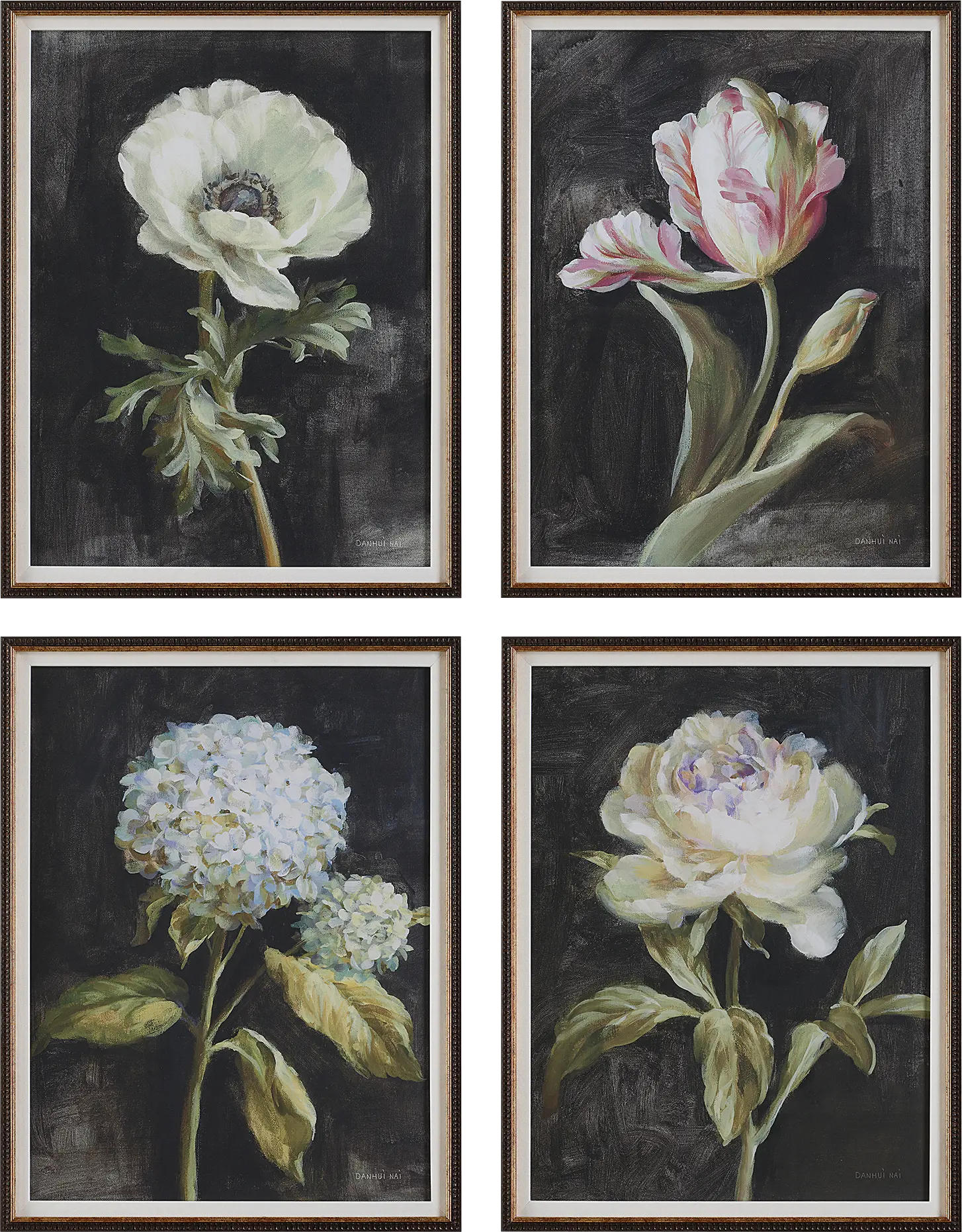 Daiva Black Artwork, Set of 4