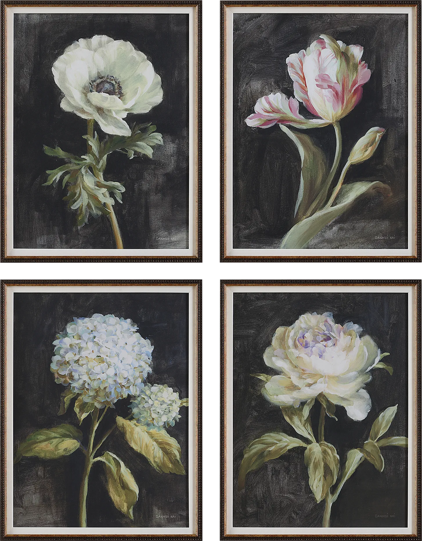 Daiva Black Artwork, Set of 4 - Image 1