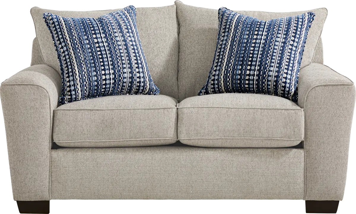 Chambers 2 Pc Gray Chenille Fabric Living Room Set With Sofa, Loveseat ...
