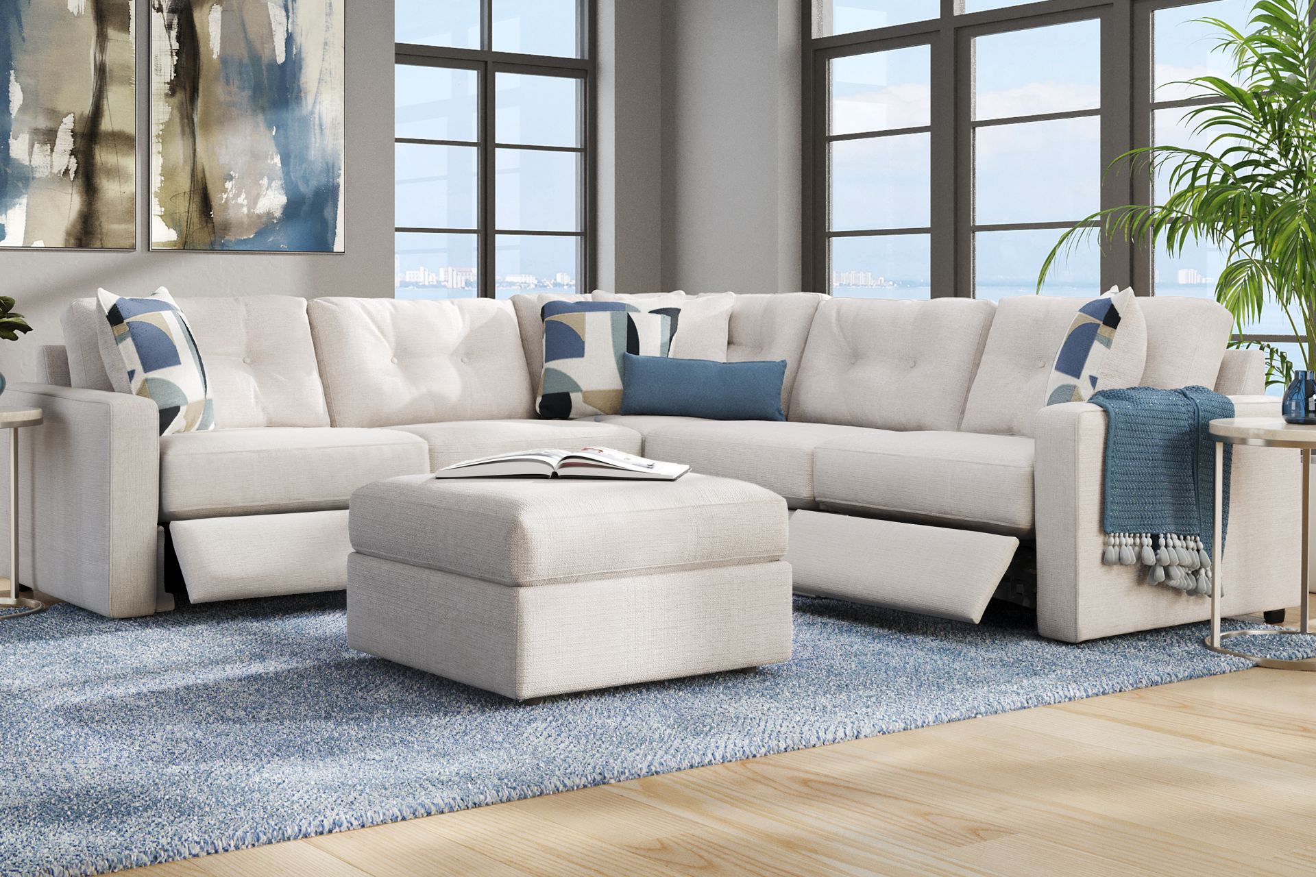 Off-White 5 Pc Power Reclining ModularOne - Image 2