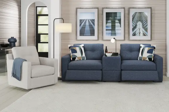 Dark Blue 3 Pc Power Reclining ModularOne