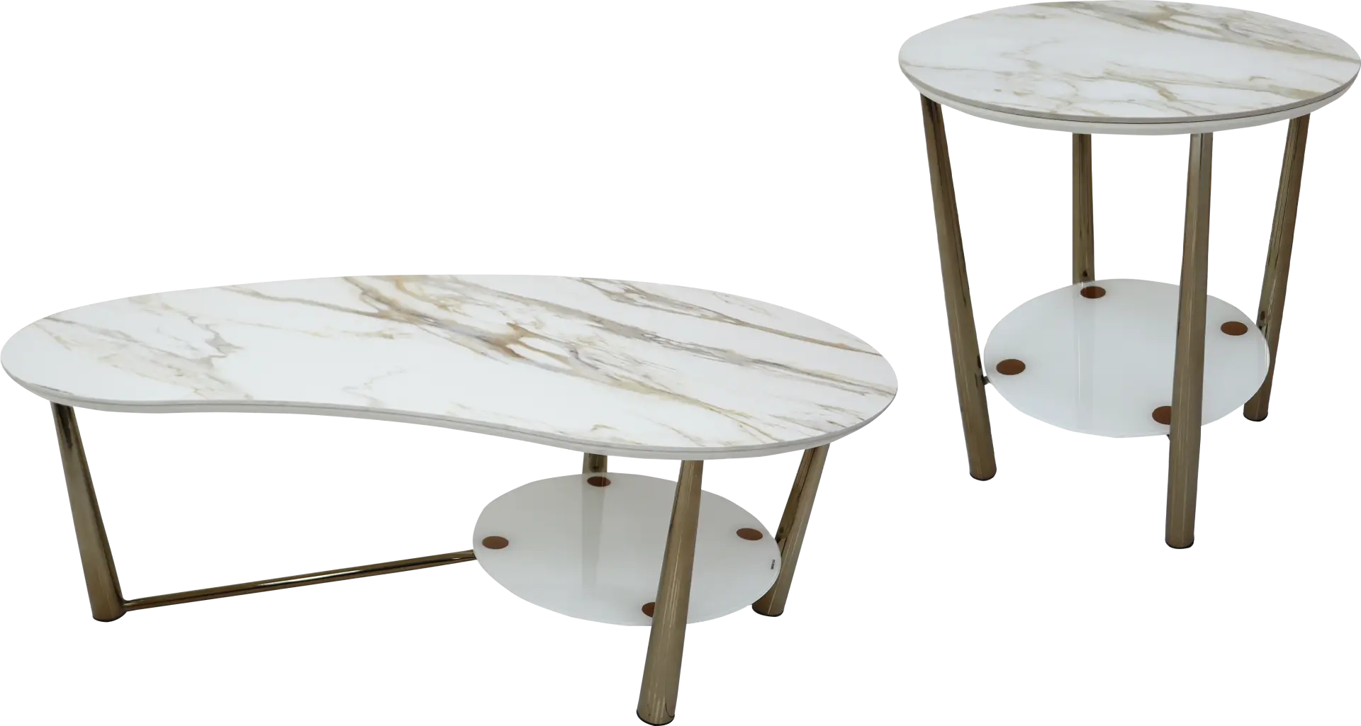 Renata Champagne 2 Pc Table Set