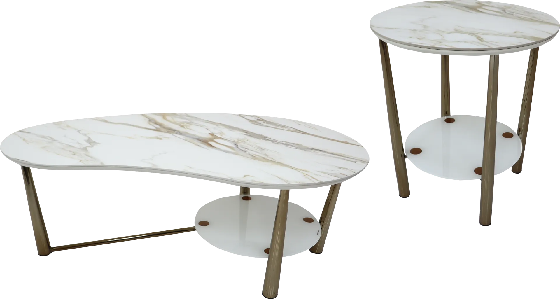 Renata Champagne 2 Pc Table Set - Image 1