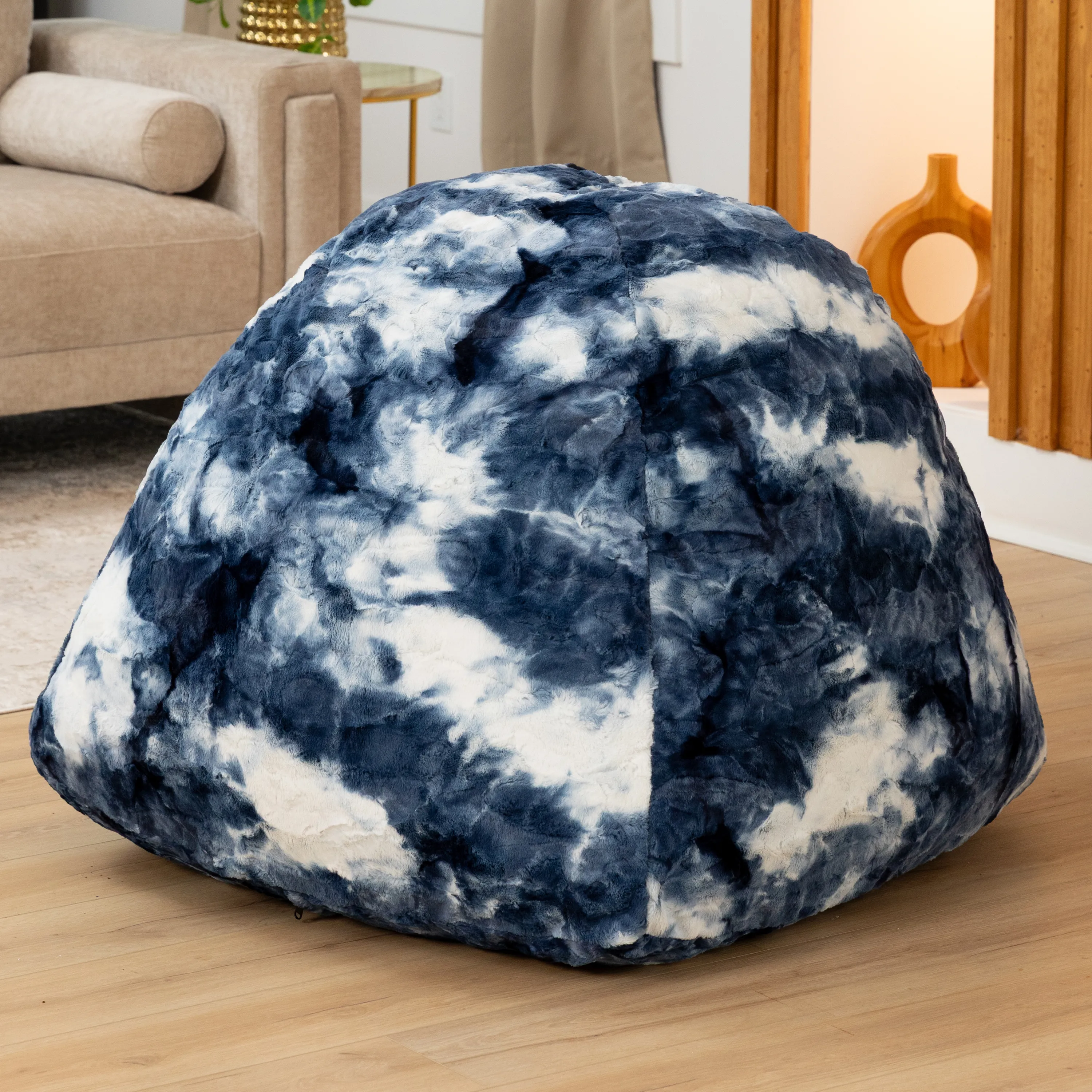 Kids Gumdrop Blue Foam Beanbag Chair - Thumbnail - Image 2