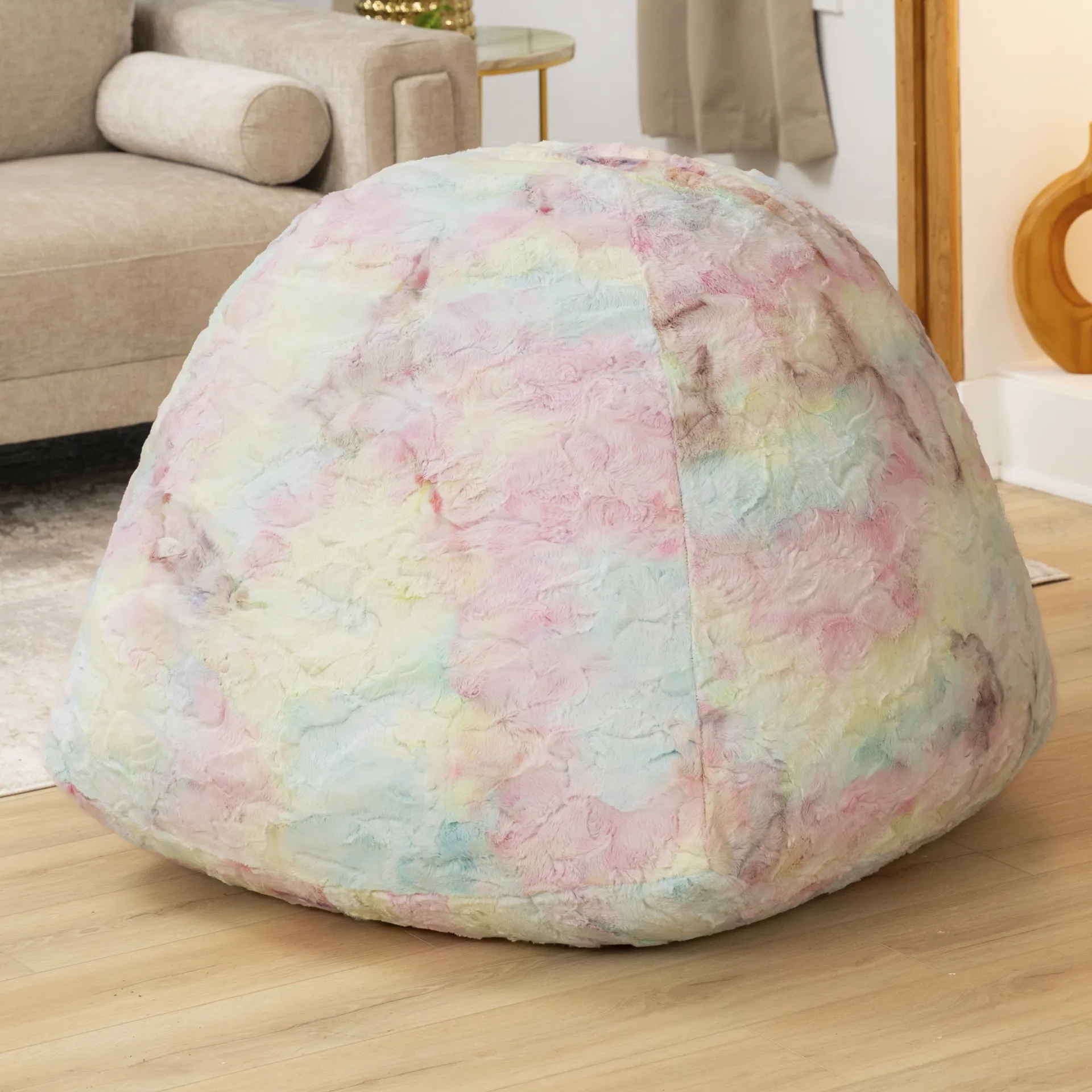 Kids Gumdrop Rainbow Foam Beanbag Chair - Image 2