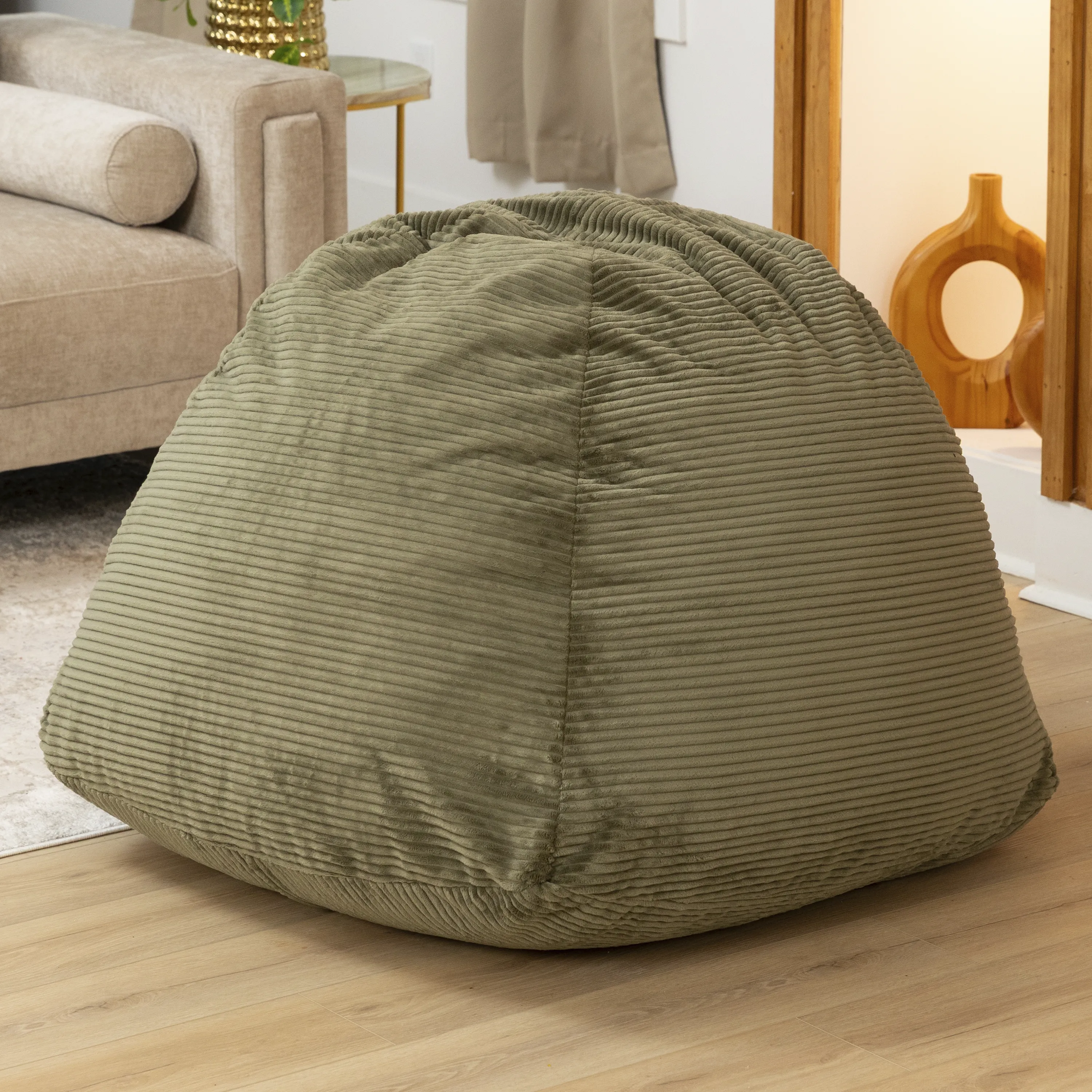 Kids Gumdrop Green Foam Beanbag Chair - Thumbnail - Image 2
