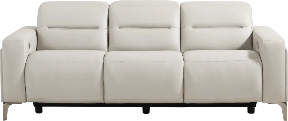 Amalfi Gray Leather Dual Power Reclining Sofa