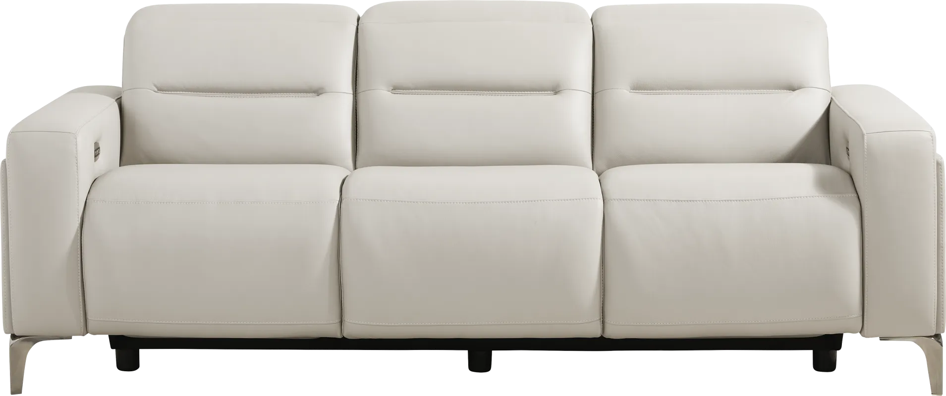 Amalfi Gray Leather Dual Power Reclining Sofa