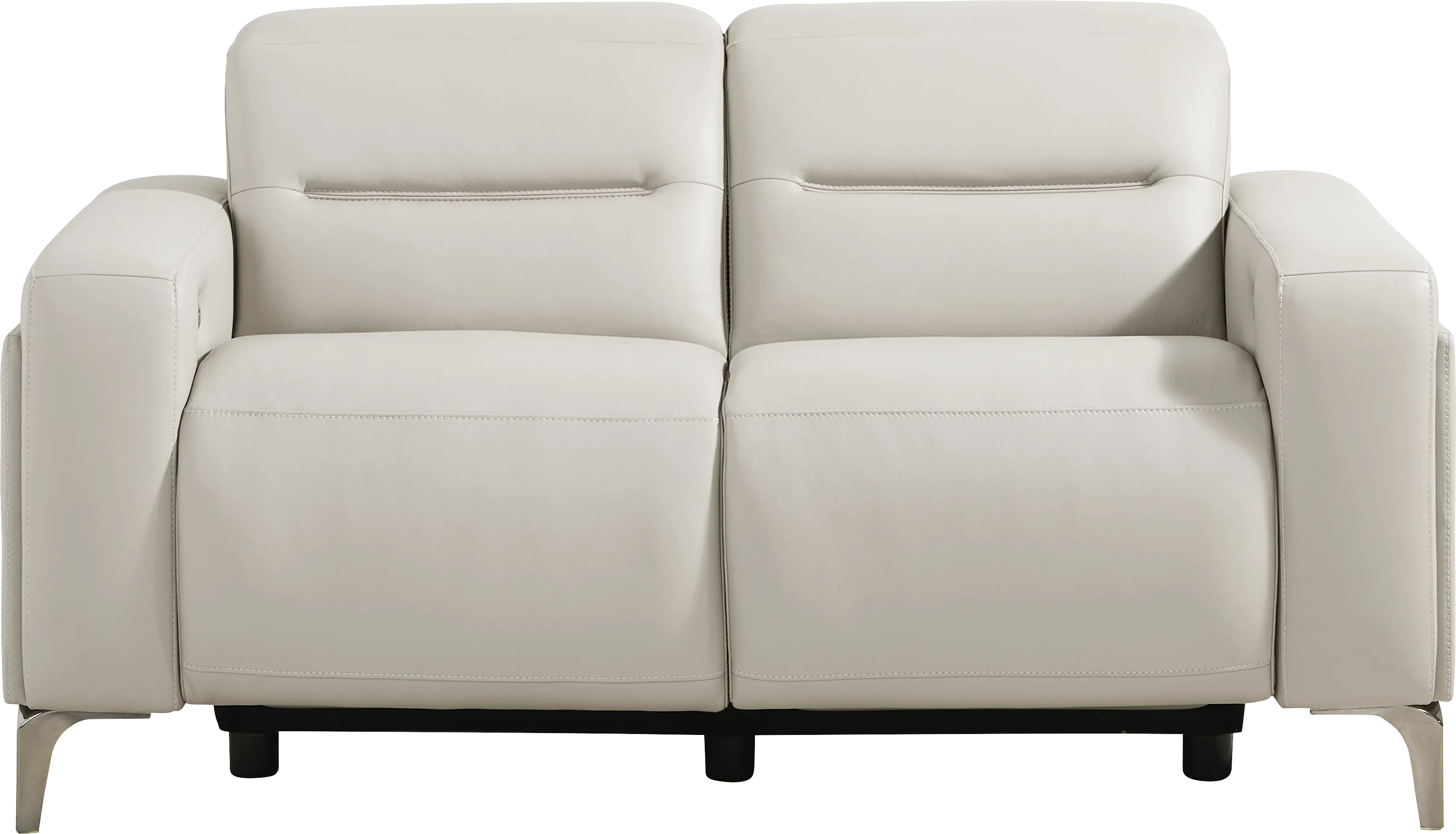 Amalfi Gray Leather Dual Power Reclining Loveseat - Thumbnail - Image 1