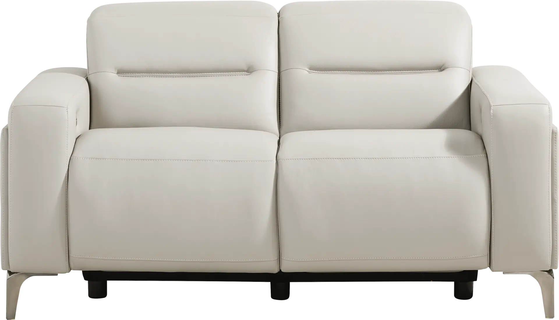 Amalfi Gray Leather Dual Power Reclining Loveseat