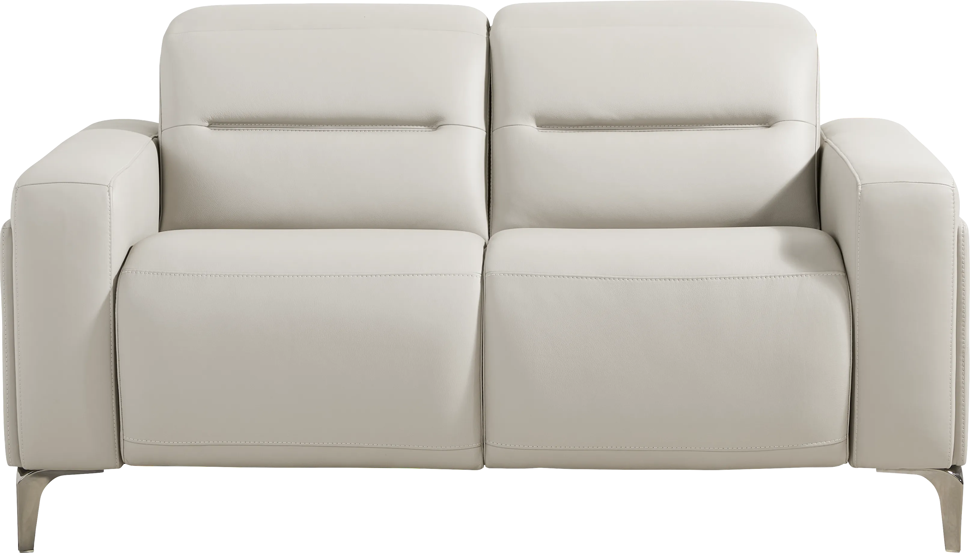 Amalfi Gray Leather Loveseat - Thumbnail - Image 1