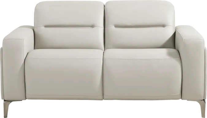 Amalfi Gray Leather Loveseat