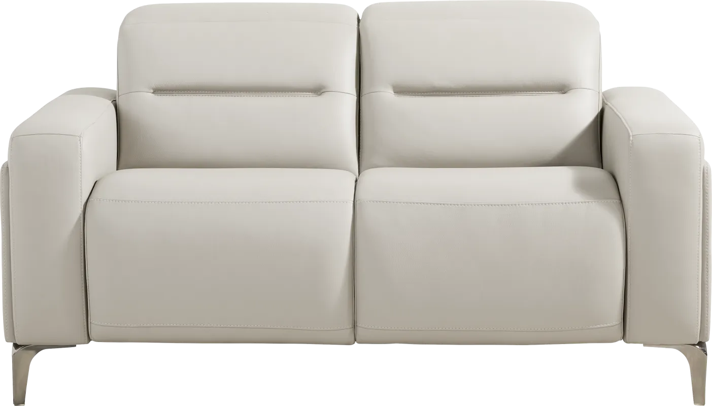 Amalfi Gray Leather Loveseat