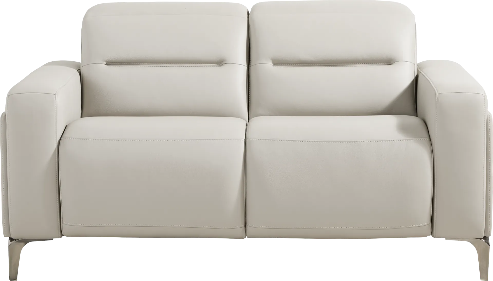 Amalfi Gray Leather Loveseat - Image 1